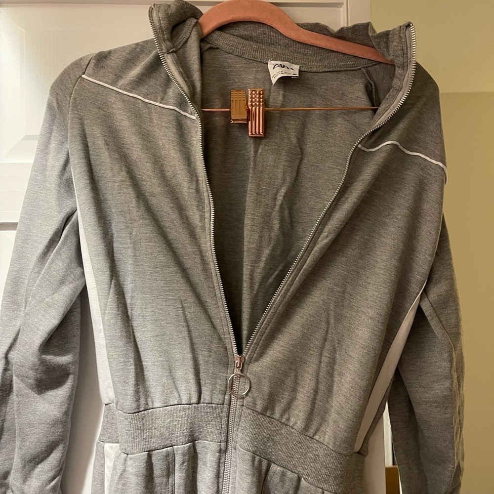 ZARA Gray and white Jumpsuit
